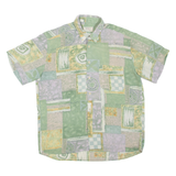 BERTO Mens Shirt Green Crazy Pattern L