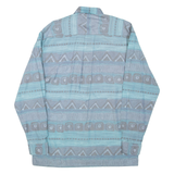 NICK TAYLOR Mens Shirt Blue Crazy Pattern Long Sleeve M