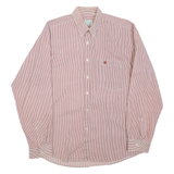 FREE LOOK LE CHEMISE Mens Shirt Maroon Striped Long Sleeve XL