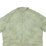 ISLAND SHARES Mens Hawaiian Shirt Green Floral 2XL