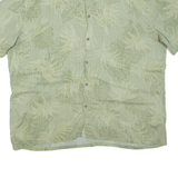 ISLAND SHARES Mens Hawaiian Shirt Green Floral 2XL