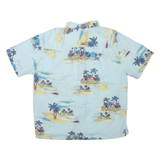 JOE MARLIN Mens Hawaiian Shirt Blue Crazy Pattern XL