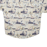 CROSSINGS Mens Hawaiian Shirt Beige Crazy Pattern L
