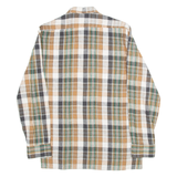 Mens Flannel Shirt Brown Check Long Sleeve S