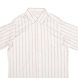 Full Zip Mens Shirt White Striped M