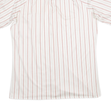 Full Zip Mens Shirt White Striped M