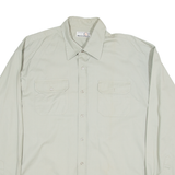 WORLD OF BASIC Mens Worker Shirt Brown Long Sleeve L