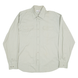 WORLD OF BASIC Mens Worker Shirt Brown Long Sleeve L