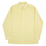 C&A Mens Shirt Green Striped Long Sleeve L