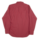 RENATO CAVALLI Perfecto Slim Line Mens Plain Shirt Red Long Sleeve L