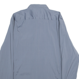 Slim Fit Stretch Mens Plain Shirt Blue Long Sleeve M
