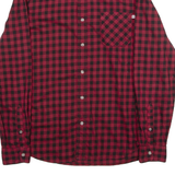 TIMBERLAND Slim Fit Mens Shirt Red 90s Plaid Long Sleeve M
