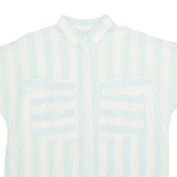 LOST SCENE Womens Shirt Blue Striped M