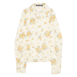CAVIEZEL UNDSCHERR Womens Shirt Yellow Floral Long Sleeve S