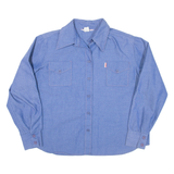 LAURAMAE Womens Plain Shirt Blue Long Sleeve L