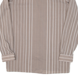 SARMEN Mens Shirt Brown Striped Long Sleeve S