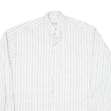 KARLOFF Mens Shirt White Striped Long Sleeve M
