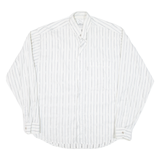 KARLOFF Mens Shirt White Striped Long Sleeve M