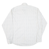 KARLOFF Mens Shirt White Striped Long Sleeve M