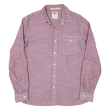 LEVI'S Mens Plain Shirt Maroon Long Sleeve L
