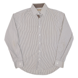 ZARA MEN Mens Shirt Grey Striped Long Sleeve L