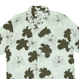 BLEND Mens Hawaiian Shirt Green Floral 2XL
