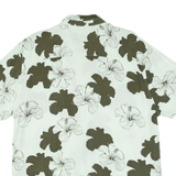 BLEND Mens Hawaiian Shirt Green Floral 2XL
