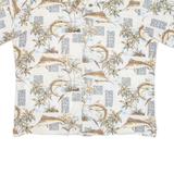 NATURAL ISSUE Mens Shirt Cream Crazy Pattern 2XL