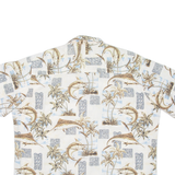 NATURAL ISSUE Mens Shirt Cream Crazy Pattern 2XL