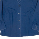 Womens Plain Shirt Blue 3/4 Sleeve S