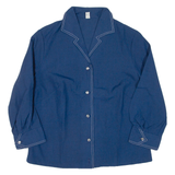 Womens Plain Shirt Blue 3/4 Sleeve S