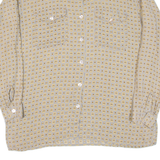 Mens Shirt Beige Crazy Pattern Long Sleeve L