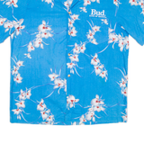 Bud King Of Beers Mens Hawaiian Shirt Blue Floral L