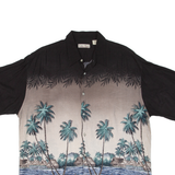 HOLLIS RIVER Mens Hawaiian Shirt Black Floral XL