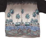 HOLLIS RIVER Mens Hawaiian Shirt Black Floral XL