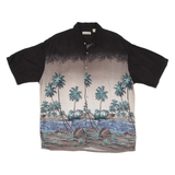 HOLLIS RIVER Mens Hawaiian Shirt Black Floral XL