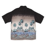 HOLLIS RIVER Mens Hawaiian Shirt Black Floral XL