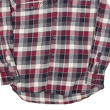 JACHS Mens Flannel Shirt Red Check Long Sleeve L