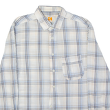 HUGO BOSS Orange Mens Shirt Blue Plaid Long Sleeve M