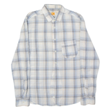 HUGO BOSS Orange Mens Shirt Blue Plaid Long Sleeve M