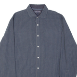 TOMMY HILFIGER New York Fit Mens Shirt Blue Gingham Long Sleeve M