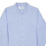 Mens Flannel Shirt Blue Long Sleeve L