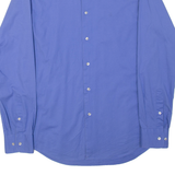 CALVIN KLEIN Slim Fit Mens Plain Shirt Blue Long Sleeve L