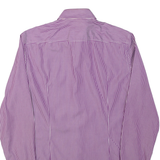 HUGO BOSS Slim Fit Juri Mens Shirt Purple Striped Long Sleeve M