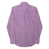 HUGO BOSS Slim Fit Juri Mens Shirt Purple Striped Long Sleeve M