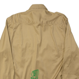HAJK Mens Plain Shirt Brown Long Sleeve S