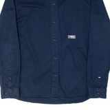 TOMMY HILFIGER Mens Plain Shirt Blue Long Sleeve M