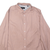 TED BAKER Star Patterned Mens Shirt Brown Long Sleeve L