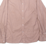 TED BAKER Star Patterned Mens Shirt Brown Long Sleeve L
