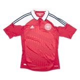 ADIDAS Dansk Boldspil Union Mens Football Shirt Jersey Red Collared S